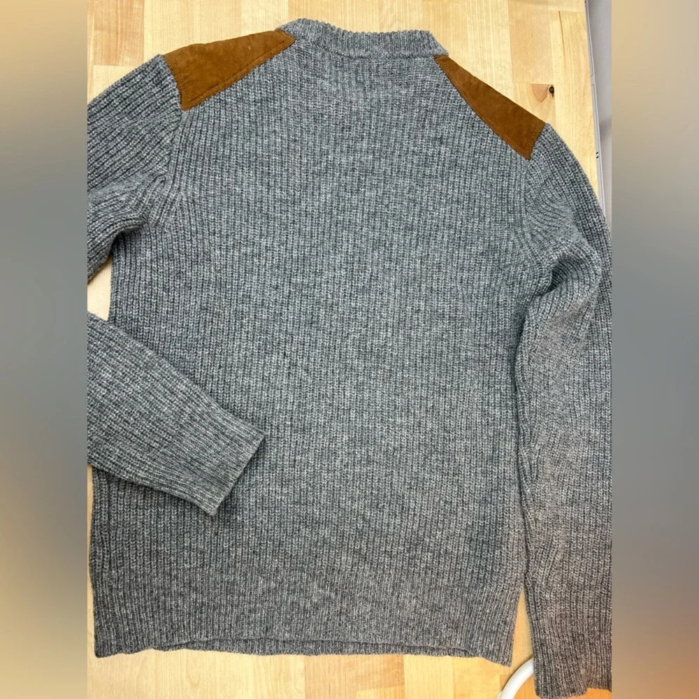 Wallace & Barnes Shetland 100% Wool color Gray brown Suede Shoulder Patch - Picture 2 of 10